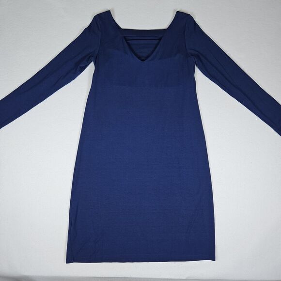 Eileen Fisher Blue Bonnet Ballet Neck Stretch Midi Dress Size Small Pencil Royal - Picture 14 of 14